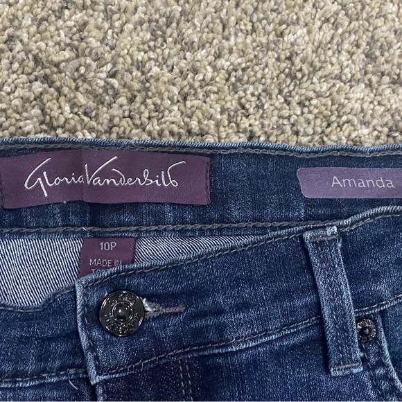 10 Petite Gloria Vanderbilt Amanda Jeans Decorative Stitching Studs on Pockets - Picture 6 of 11